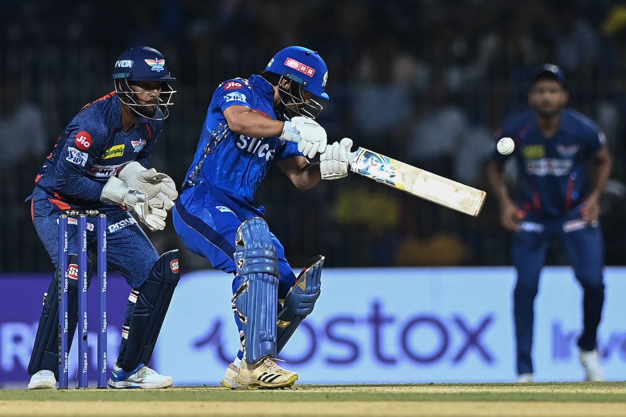 Ishan Kishan cut the first ball of the match for four, Lucknow Super Giants vs Mumbai Indians, IPL 2023 Eliminator, May 24, 2023