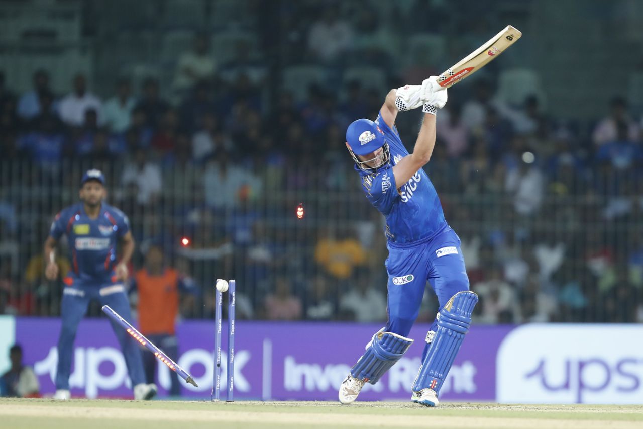 Cameron Green was cleaned up by Naveen-ul-Haq, Lucknow Super Giants vs Mumbai Indians, IPL 2023, Eliminator, May 24, 2023