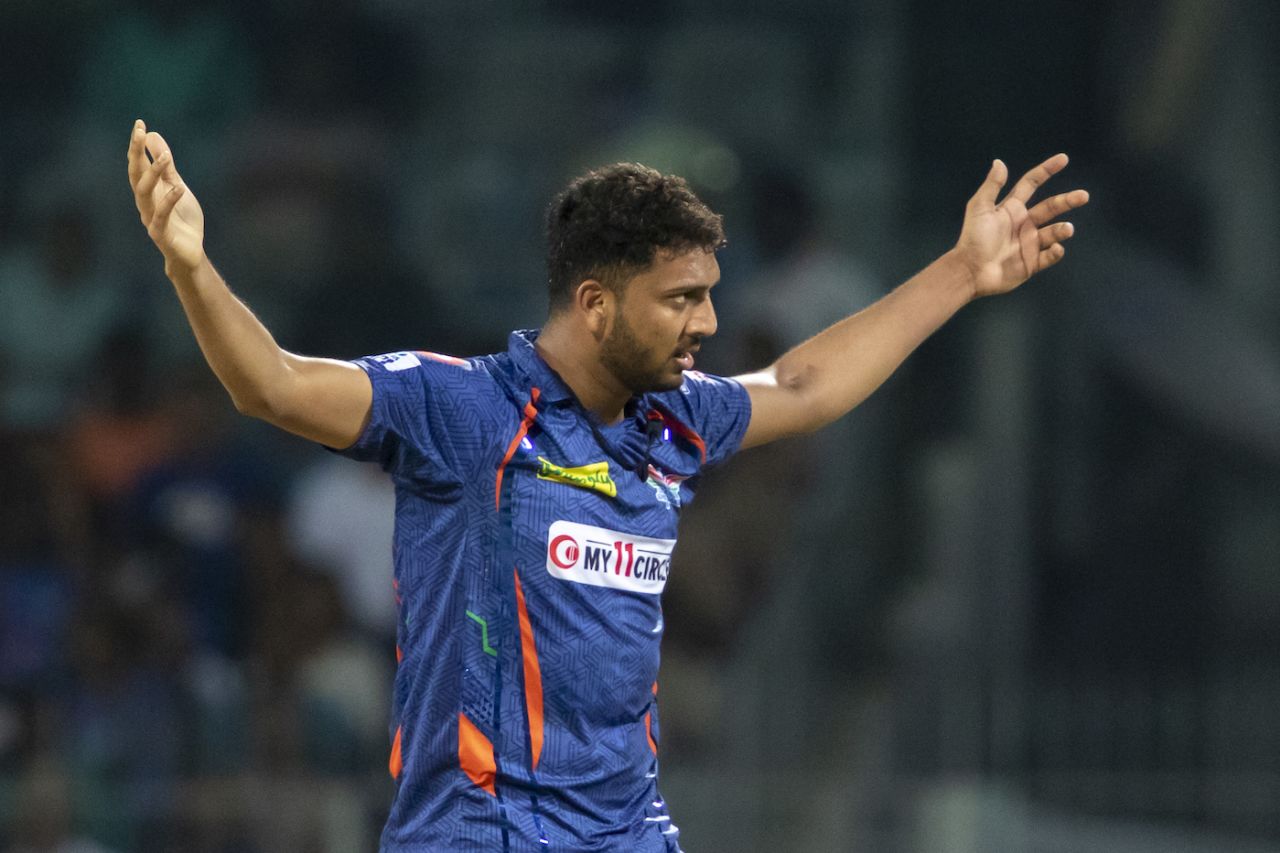 Mohsin Khan got his only wicket in the 19th over, when he got rid of Chris Jordan, Lucknow Super Giants vs Mumbai Indians, IPL 2023 Eliminator, May 24, 2023