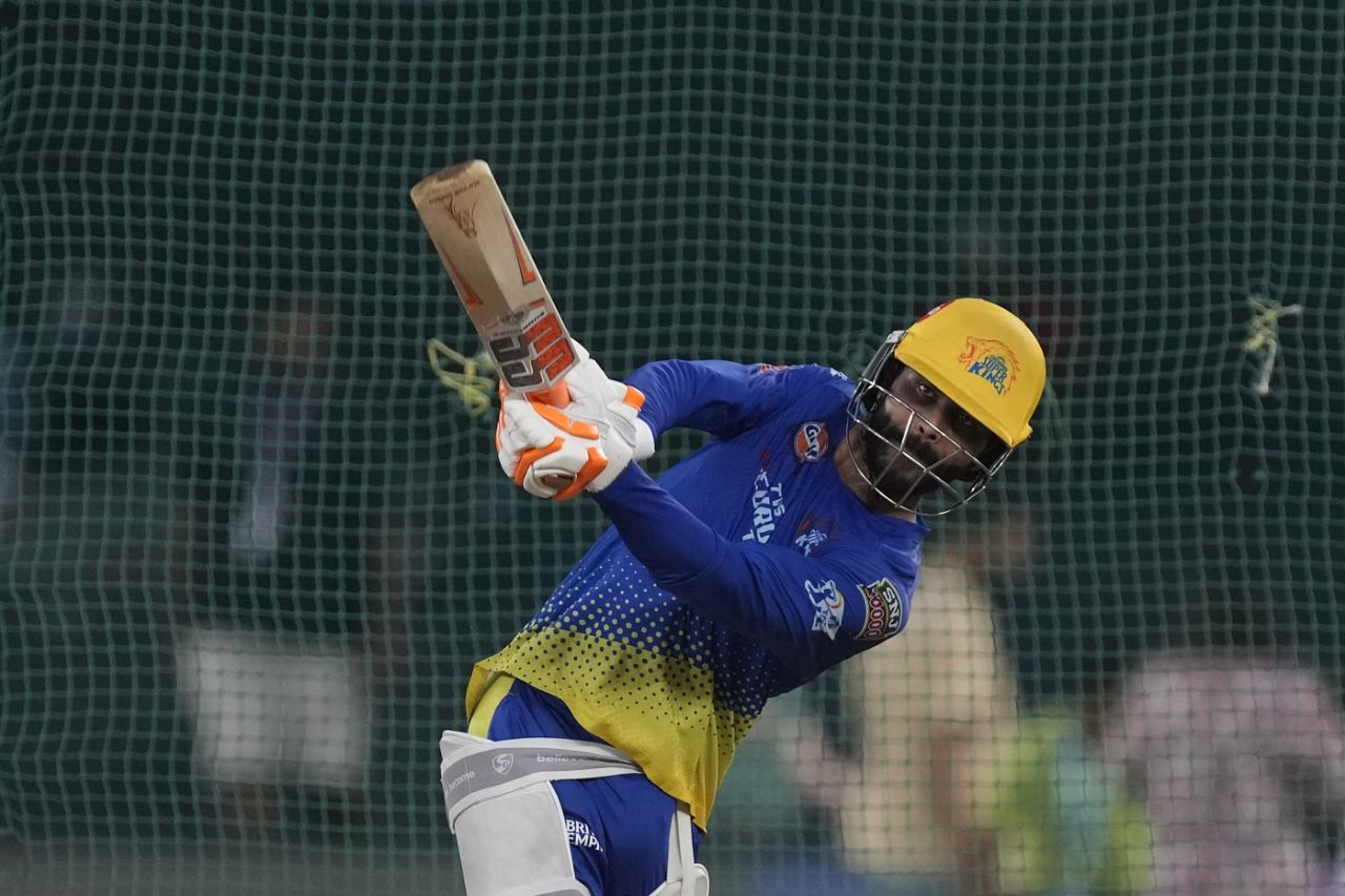 Ravindra Jadeja has a hit at the nets on the eve of the IPL final, Gujarat Titans vs Chennai Super Kings, IPL final, Ahmedabad, May 27, 2023