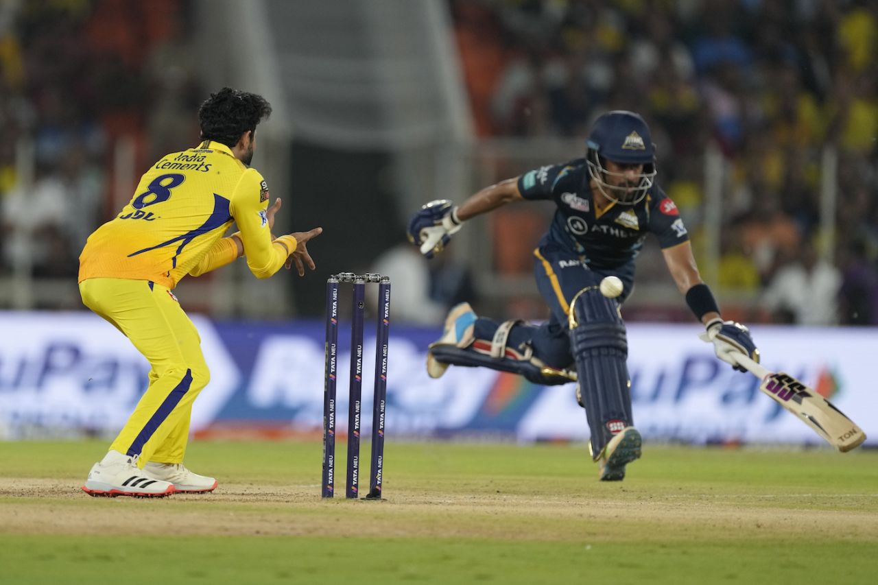 Wriddhiman Saha just about makes his ground, Chennai Super Kings vs Gujarat Titans, IPL 2023 final, Ahmedabad, May 29, 2023