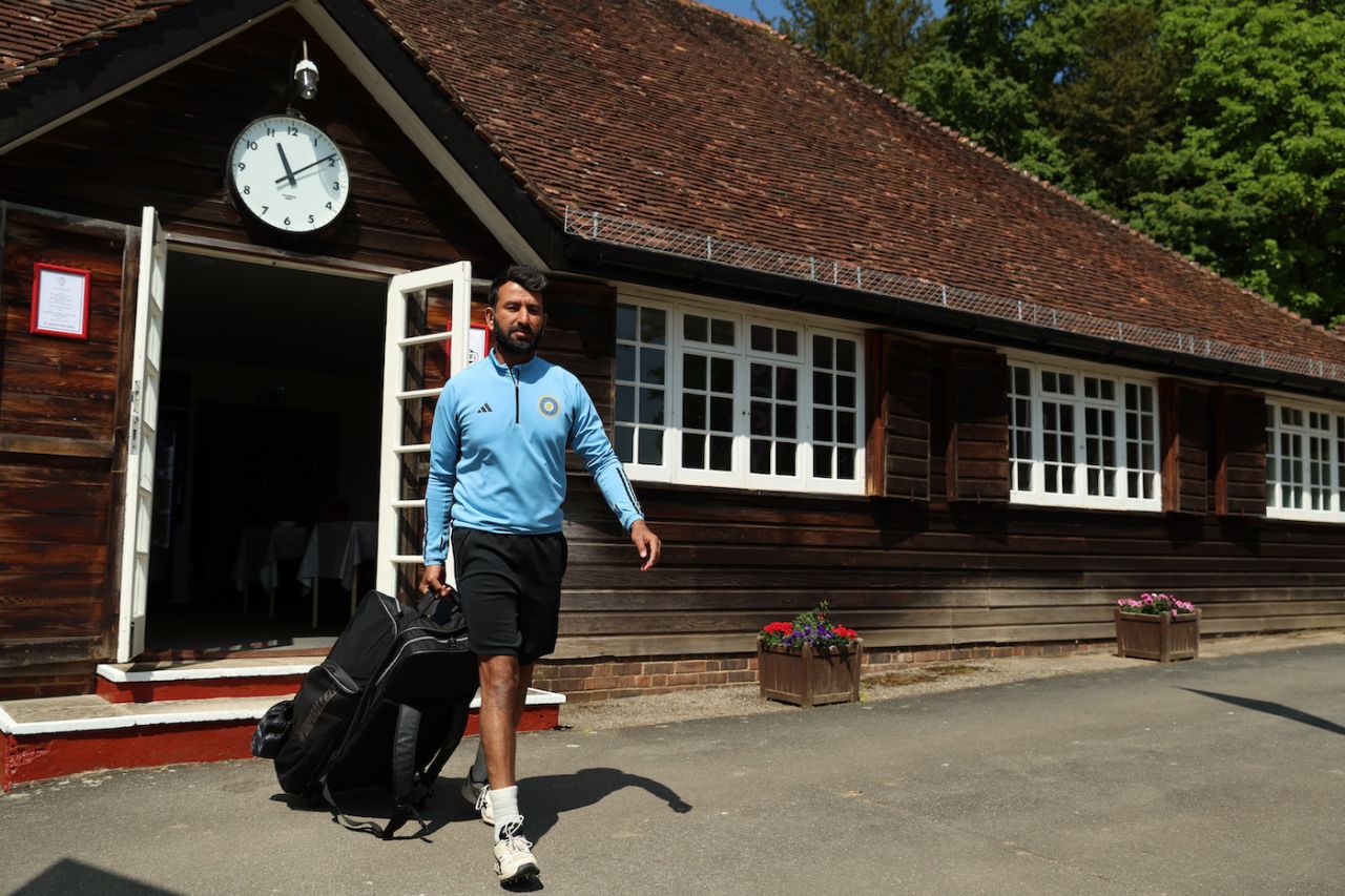 Time to warm-up - Cheteshwar Pujara heads out to train, Arundel, May 30, 2023