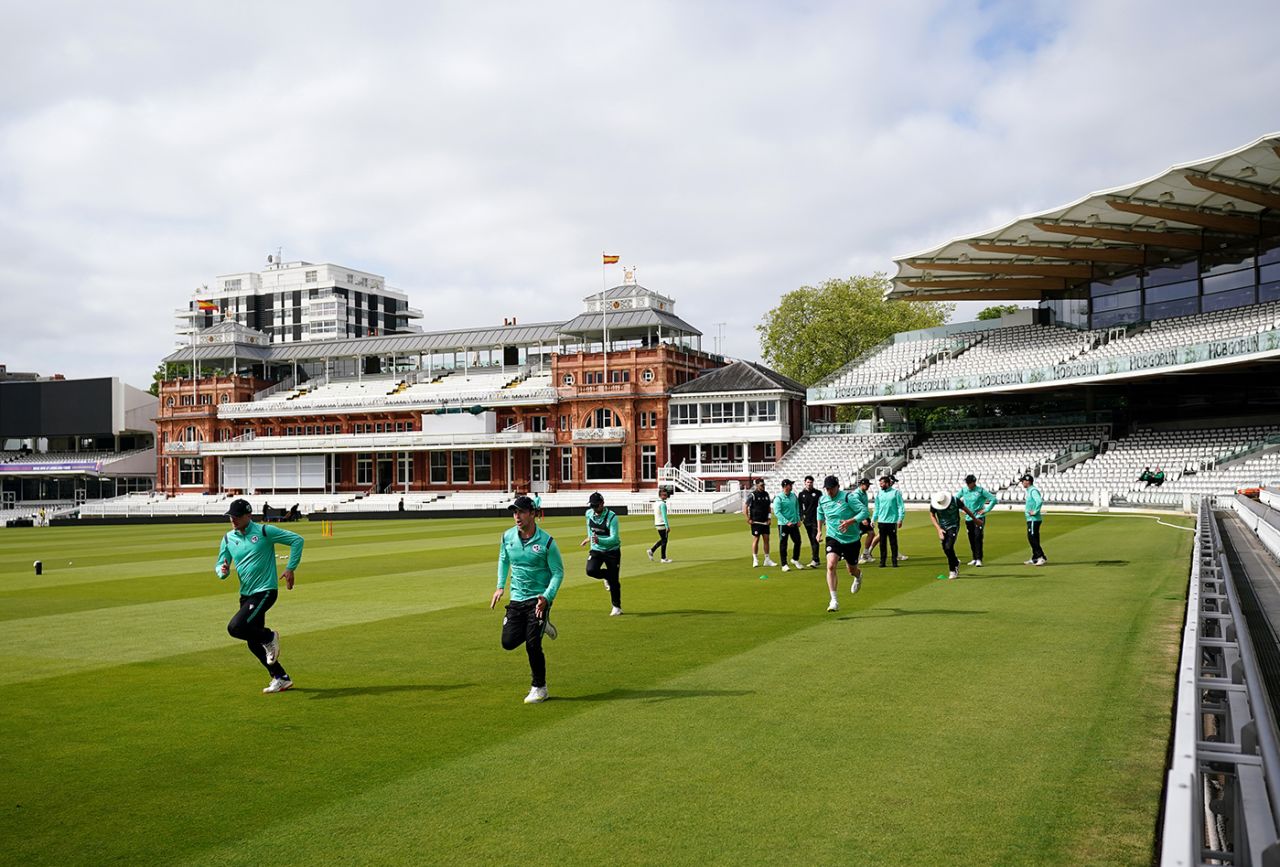Ireland's players warm up at Lord's, England vs Ireland, Only Men's Test, Lord's, May 30, 2023
