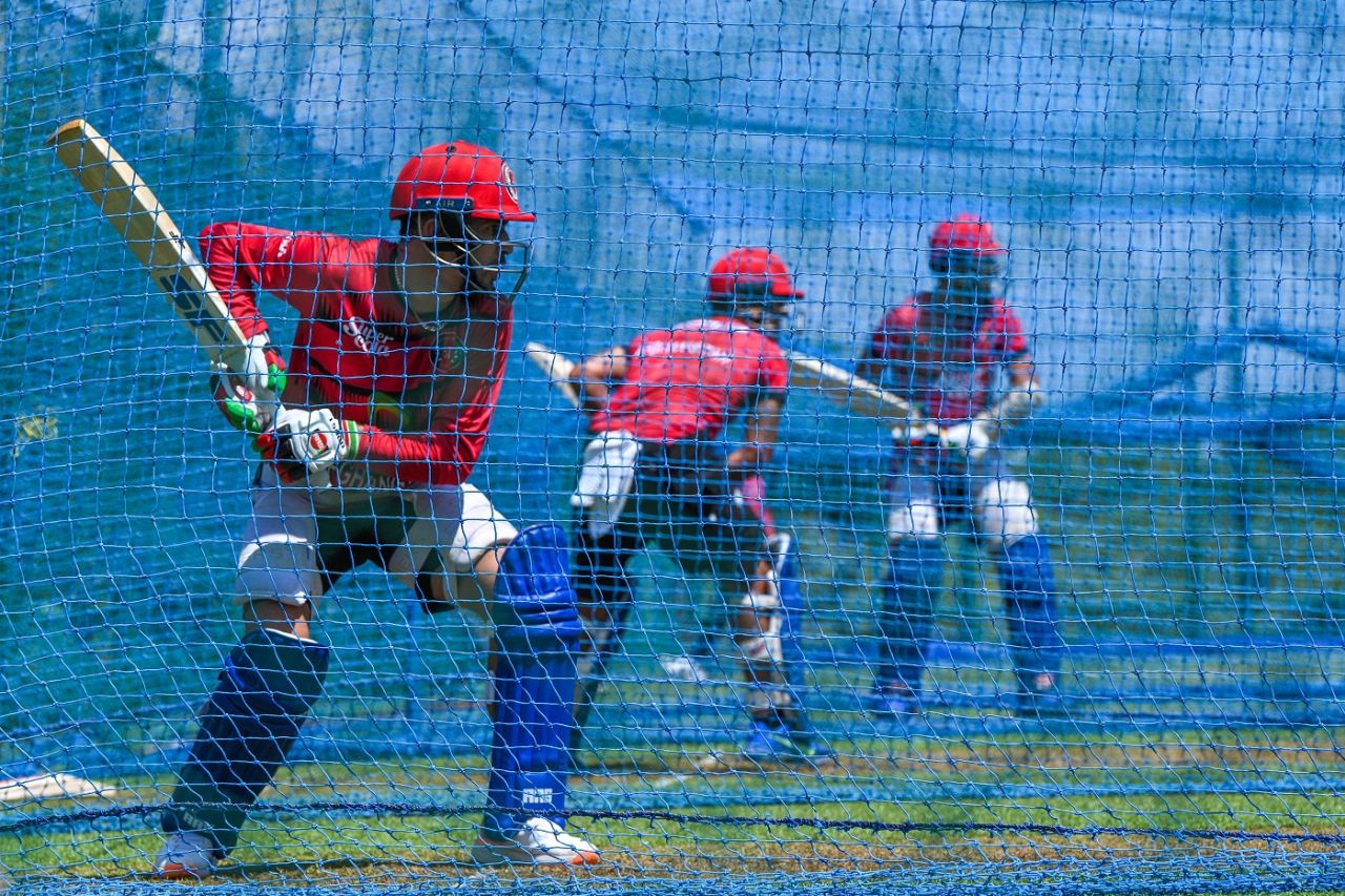 Rahmanullah Gurbaz has a hit in the nets, Sri Lanka vs Afghanistan, Hambantota, June 1, 2023