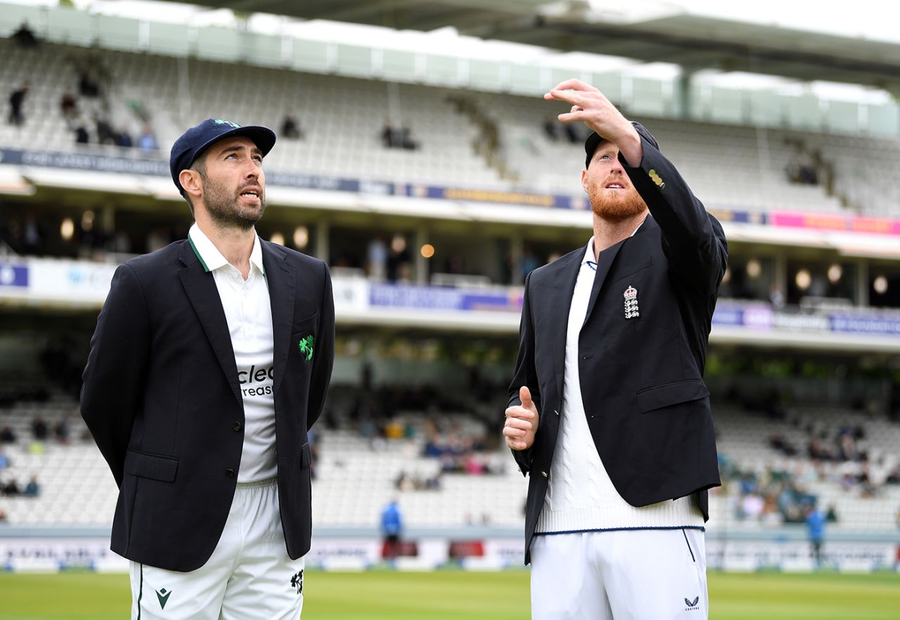 Andy Balbirnie and Ben Stokes at the toss, England vs Ireland, only Test, Lord's, 1st day, June 1, 2023