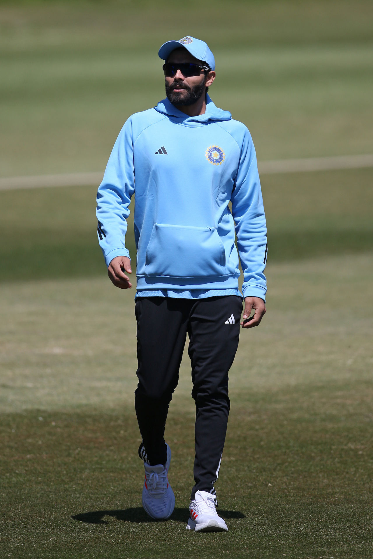 Ravindra Jadeja at India's training session in Arundel ahead of the World Test Championship final, June 1, 2023