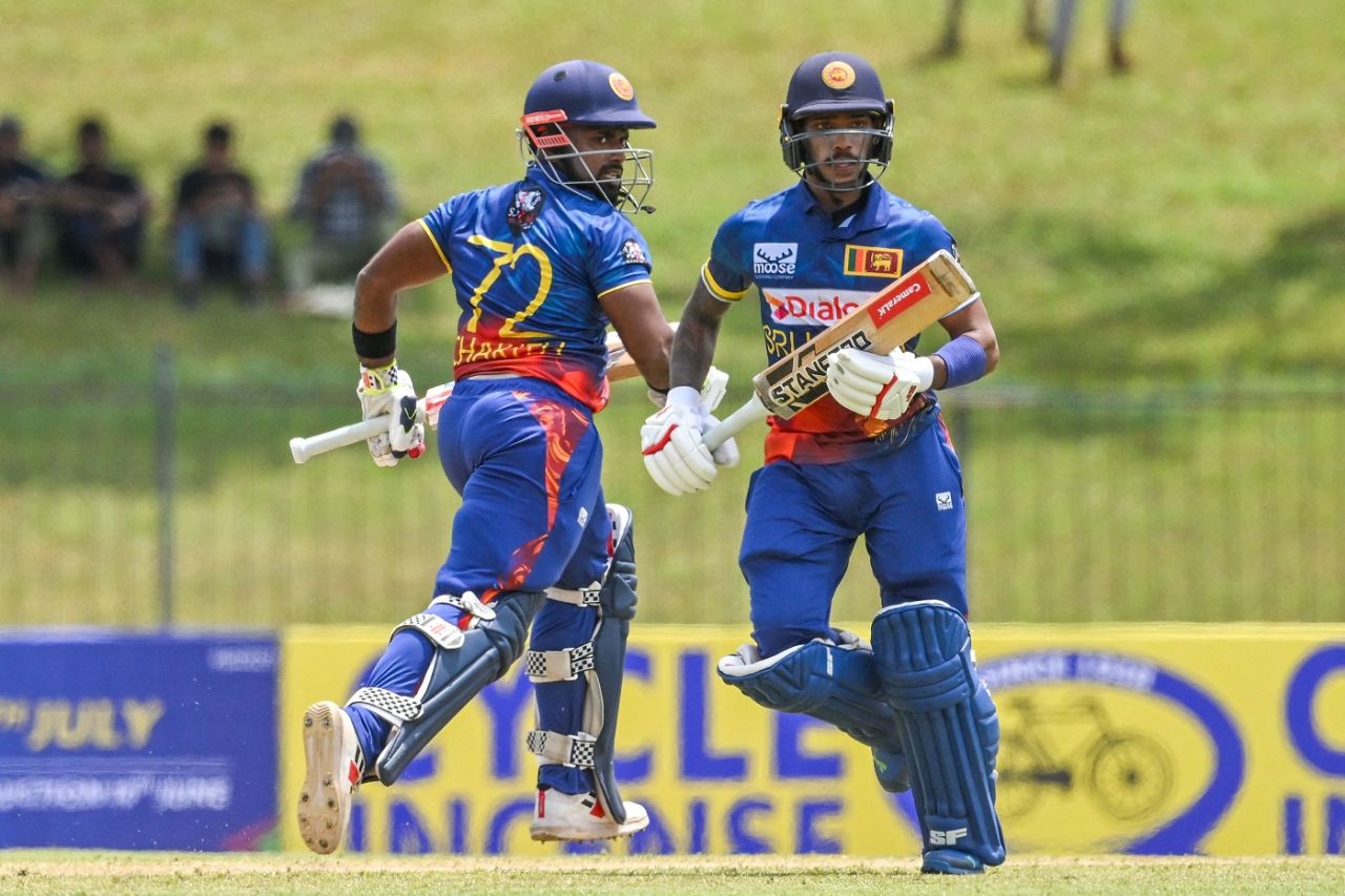 Charith Asalanka and Pathum Nissanka take a run, Sri Lanka vs Afghanistan, 1st ODI, Hambantota, June 2, 2023