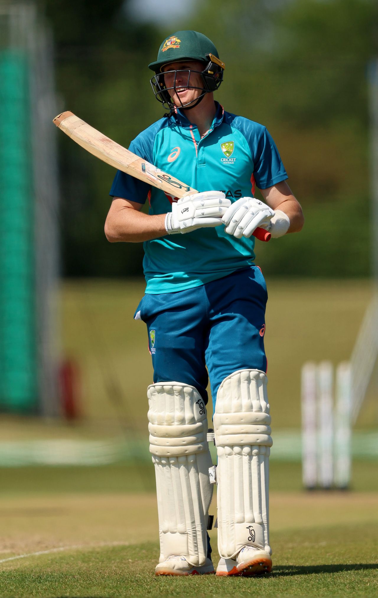 Marnus Labuschagne walks out of the nets after a hit, Beckenham, June 1, 2023