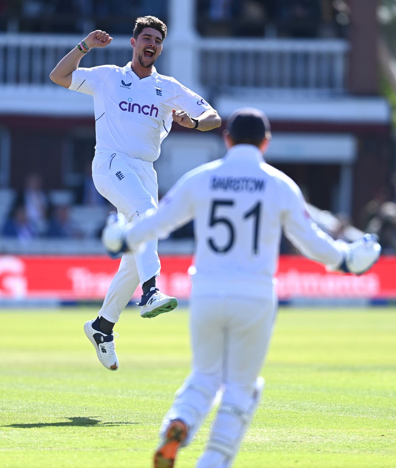 Josh Tongue celebrates his maiden Test wicket, England vs Ireland, only Test, Lord's, 2nd day, June 2, 2023