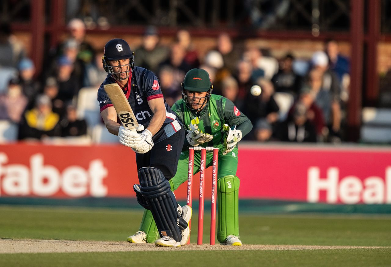Chris Lynn on the drive, Northamptonshire vs Leicestershire, Wantage Road, Vitality T20 Blast, June 2, 2023