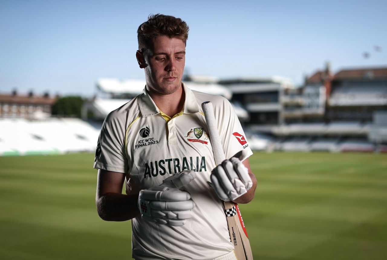Cameron Green strikes a pose for a photo session before the WTC final, The Oval, London, June 2, 2023