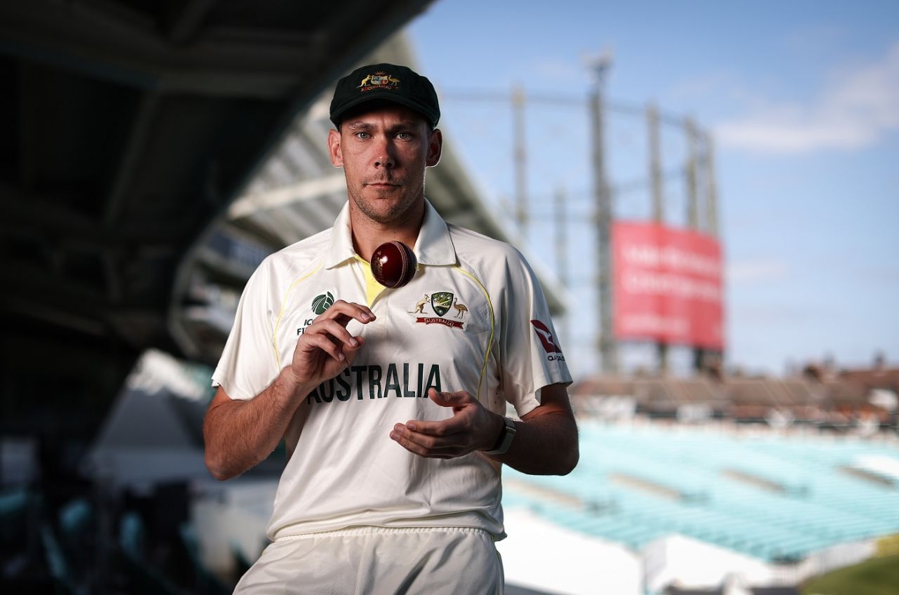 Scott Boland poses in his baggy green, The Oval, London, June 2, 2023