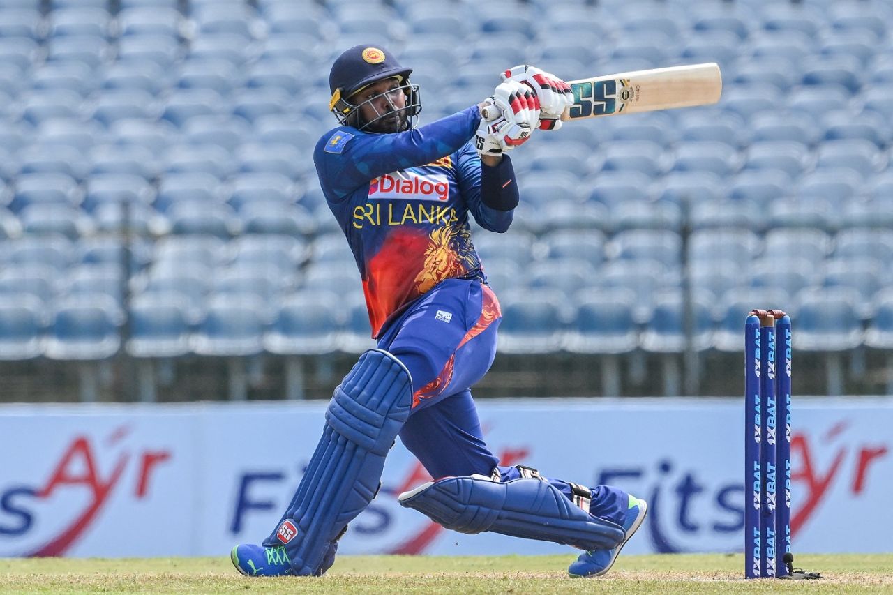 Wanindu Hasaranga hit an unbeaten 29 off 12, Sri Lanka vs Afghanistan, 2nd ODI, Hambantota, June 4, 2023