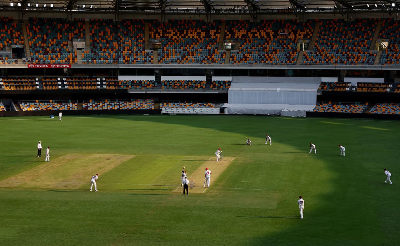 A general view of the Sheffield Shield game at the Gabba, Queensland vs South Australia, Sheffield Shield, Gabba, March 2, 2023