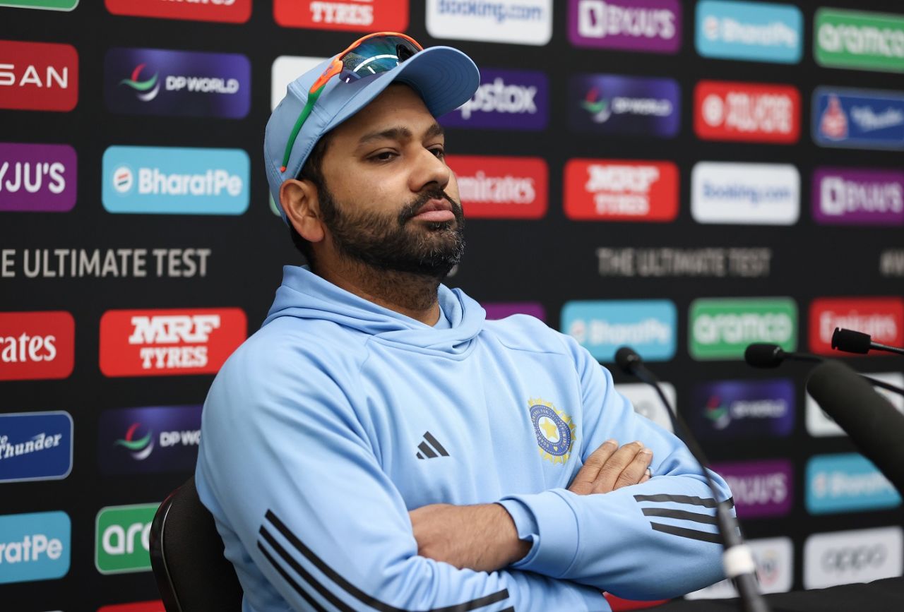 Rohit Sharma attends a press conference, London, June 6, 2023