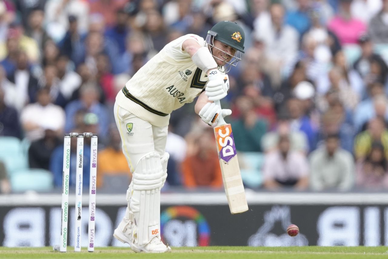 David Warner defends one, Australia vs India, WTC final, day one, London, June 7, 2023