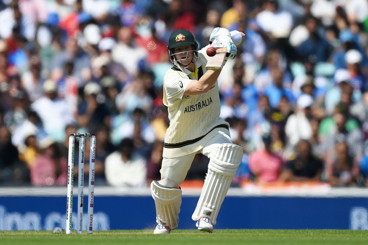 Steven Smith lays into the cover drive, Australia vs India, WTC final, day one, London, June 7, 2023