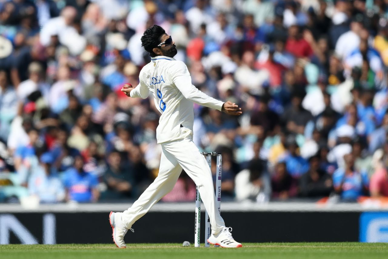 Ravindra Jadeja's hair flies into place as he bowls, Australia vs India, WTC final, day one, London, June 7, 2023