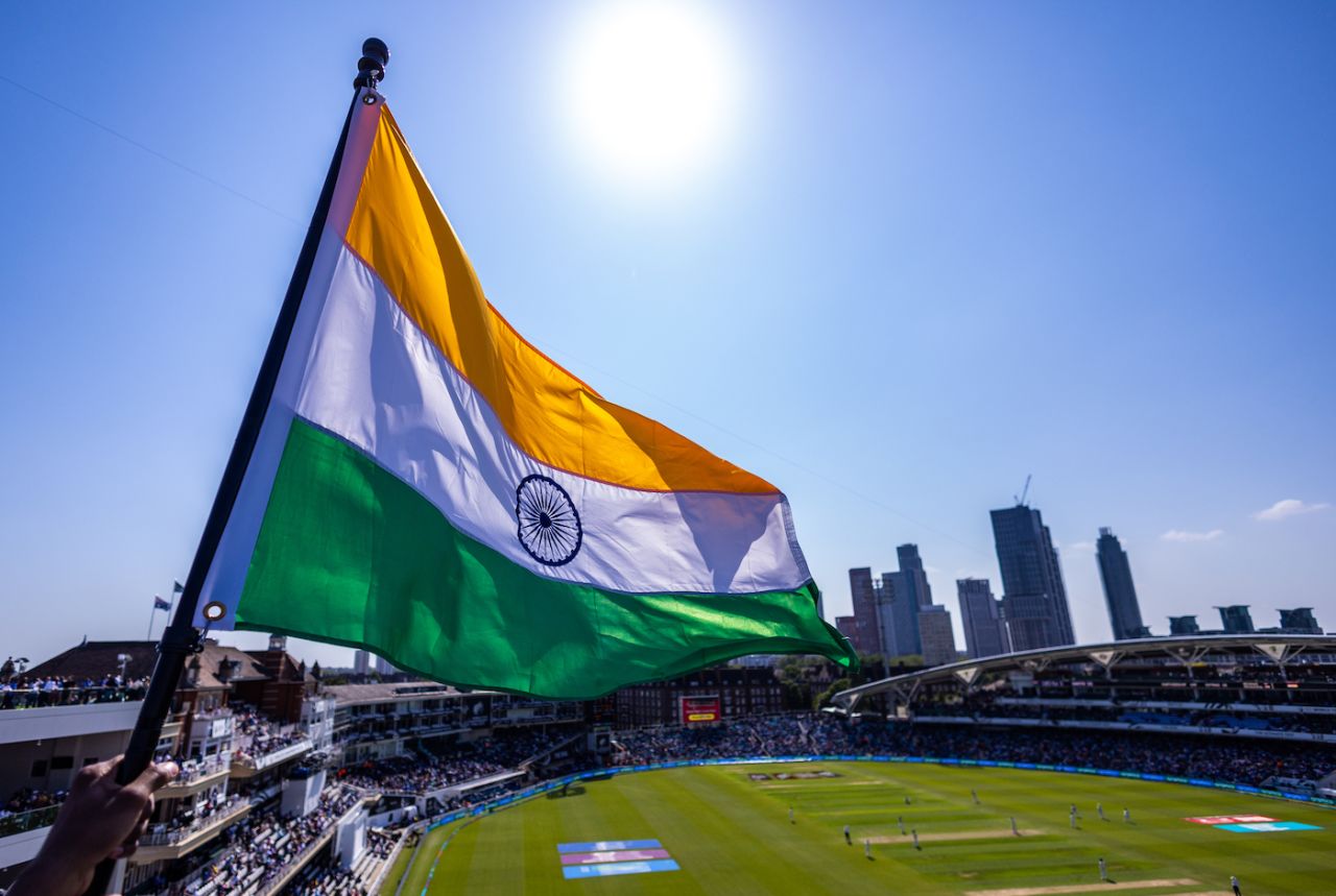 The India flag flies at the Oval, Australia vs India, WTC final, day one, London, June 7, 2023 