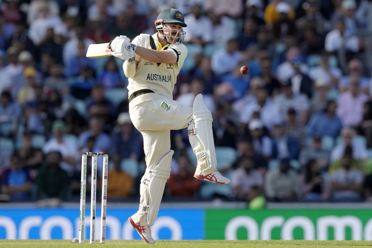 Despite not being at complete ease against the short ball, Travis Head was unafraid to play the pull, Australia vs India, WTC final, day one, London, June 7, 2023