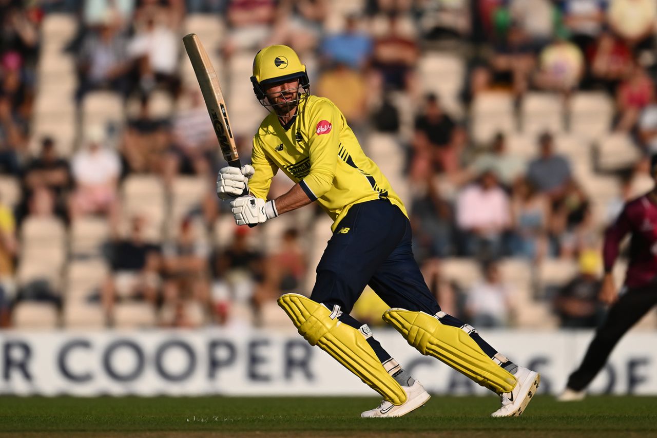 James Vince clips the ball off his legs, Vitality Blast, Hampshire Hawks vs Somerset CCC, Ageas Bowl, June 07, 2023