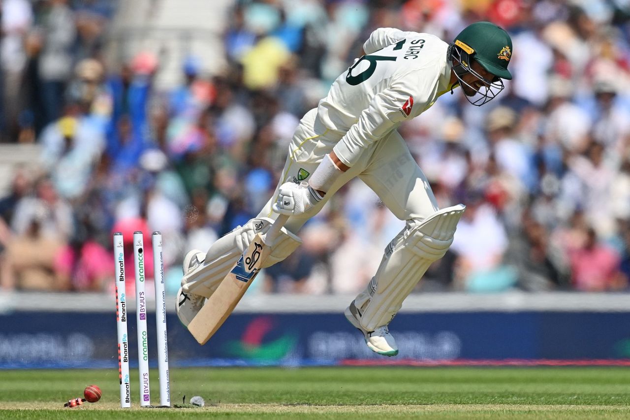 Mitchell Starc was caught short of the crease by a direct hit, Australia vs India, WTC final, 2nd day, The Oval, London, June 8, 2023