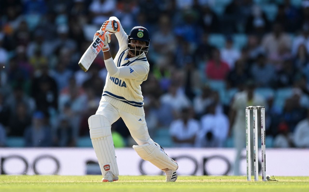 Ravindra Jadeja has enough on the cover drive despite not timing it well, Australia vs India, WTC final, second day, The Oval, London, June 8, 2023