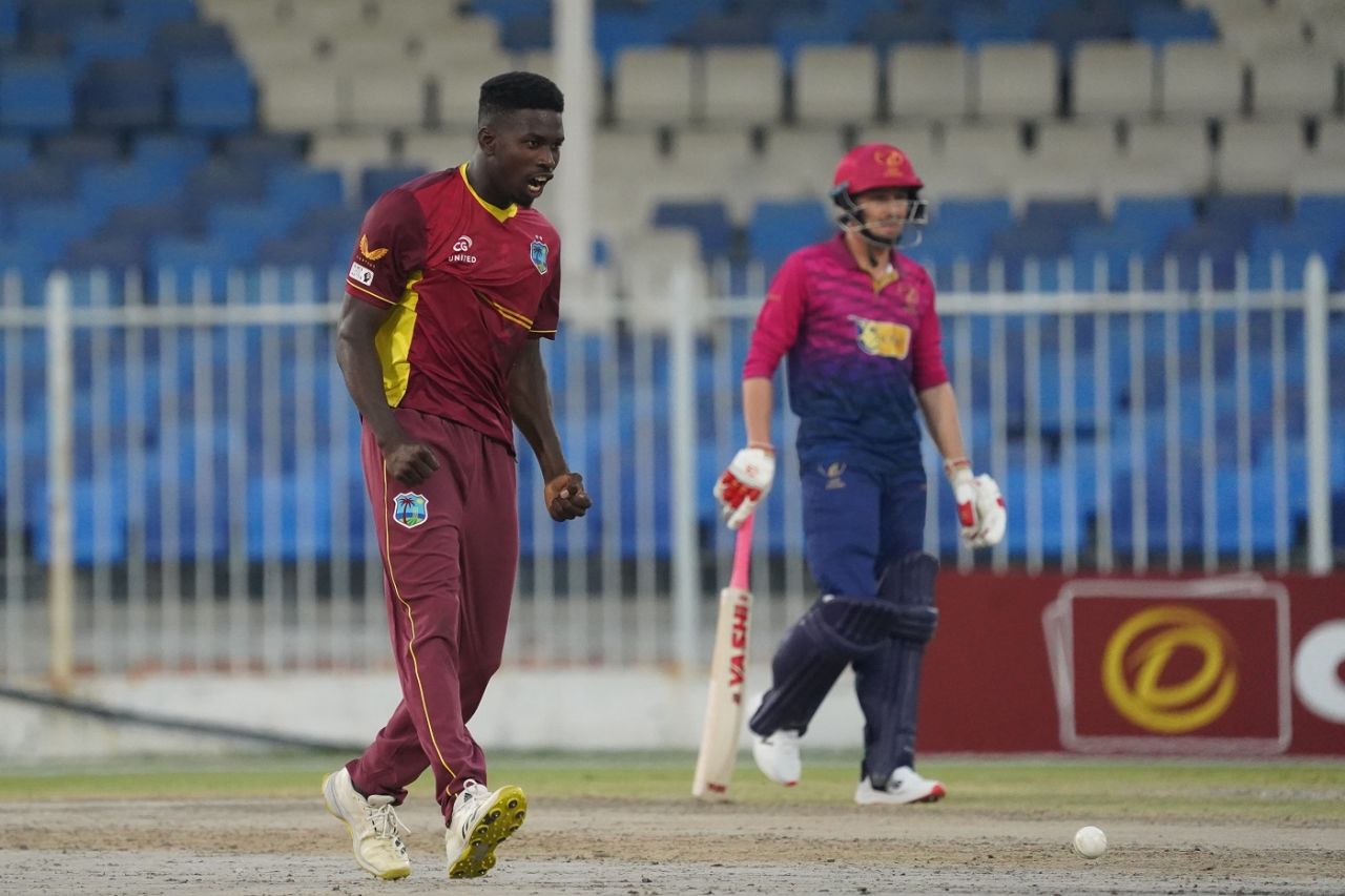 Kevin Sinclair finished with figures of 4 for 24, UAE vs West Indies, 3rd ODI, Sharjah, June 9, 2023