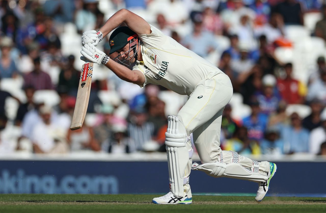 Cameron Green goes low for the drive, Australia vs India, WTC final, 3rd day, The Oval, London, June 9, 2023