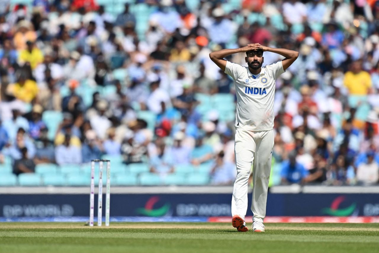 Mohammed Siraj reacts in the middle, Australia vs India, WTC final, Day 4, London, June 10, 2023