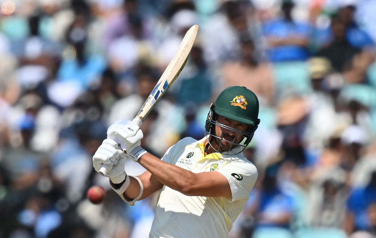Mitchell Starc crunched a few pulls in the 57-ball 41, Australia vs India, WTC final, 4th Day, The Oval, London, June 10, 2023