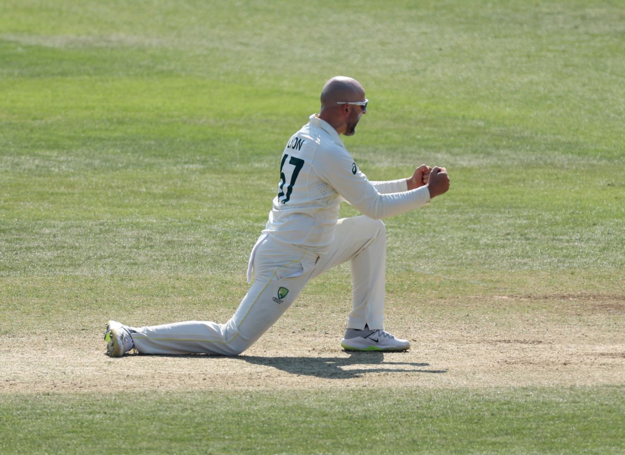 Nathan Lyon is pumped with his early strike, Australia vs India, WTC final, 4th Day, The Oval, London, June 10, 2023