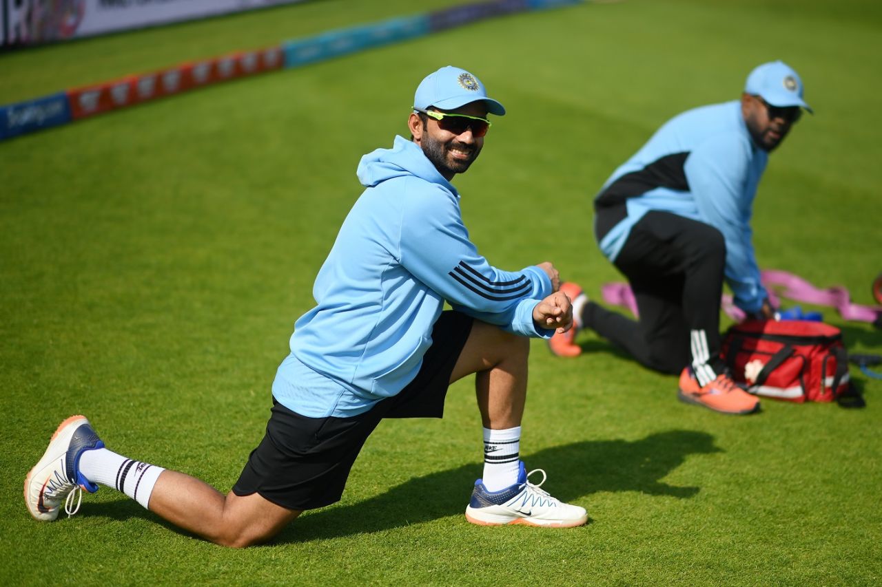Ajinkya Rahane stretches ahead of the last day's play, Australia vs India, WTC final, fifth Day, The Oval, London, June 11, 2023