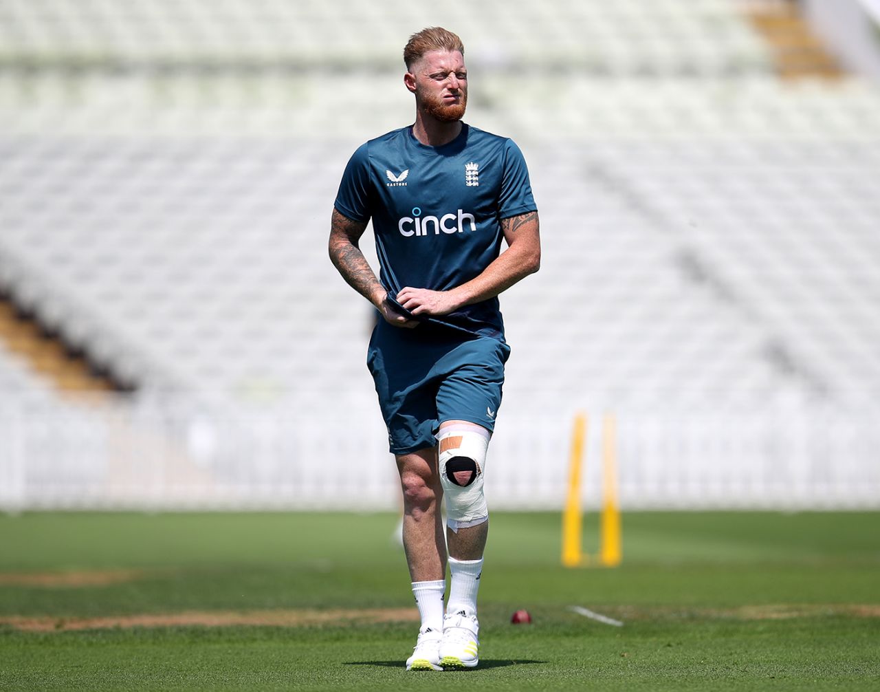 Ben Stokes bowled with a heavily-strapped knee, England training, England vs Australia, The Men's Ashes, 1st Test, Edgbaston, June 13, 2023
