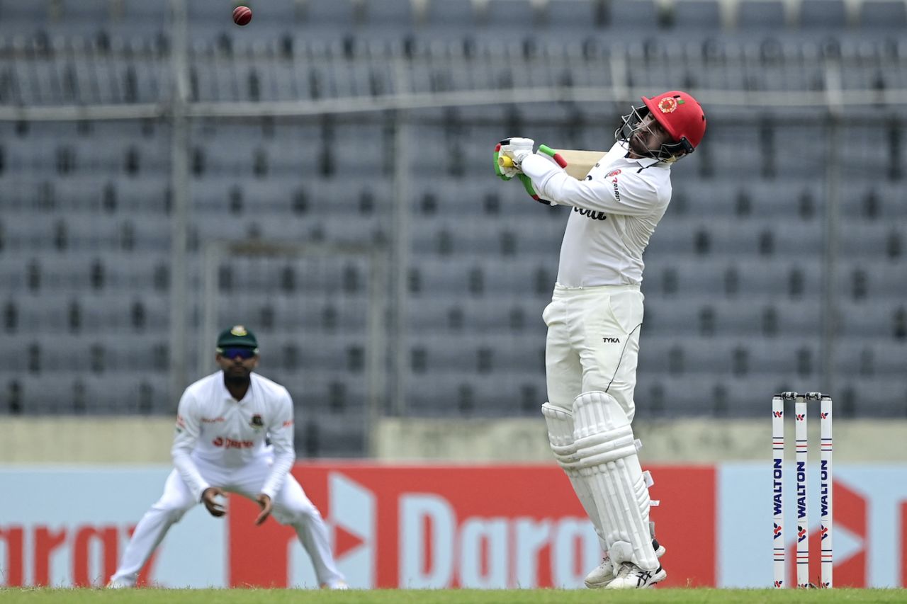 Nasir Jamal sways away to let the ball go, Bangladesh vs Afghanistan, Only Test, Mirpur, 2nd day, June 15, 2023