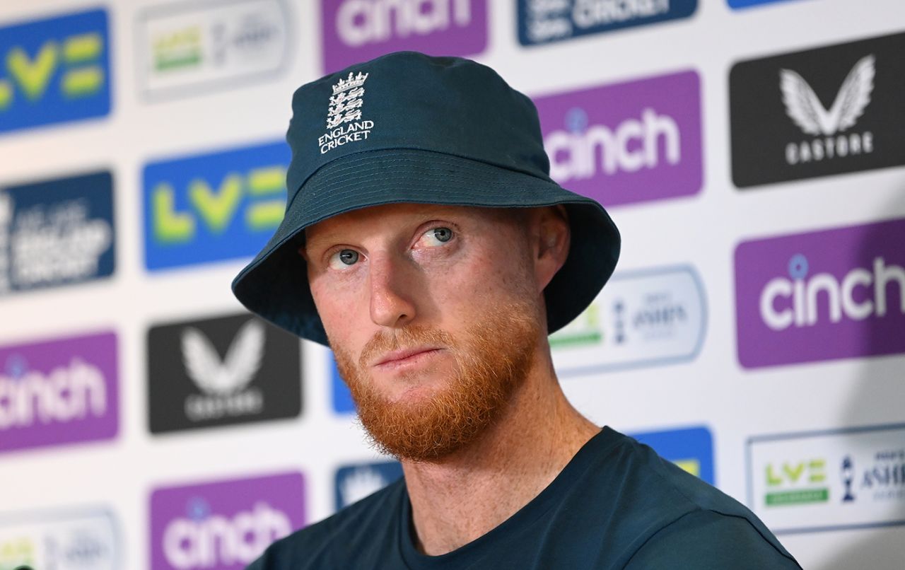Ben Stokes wore a bucket hat to his pre-match press conference, Edgbaston, June 15, 2023