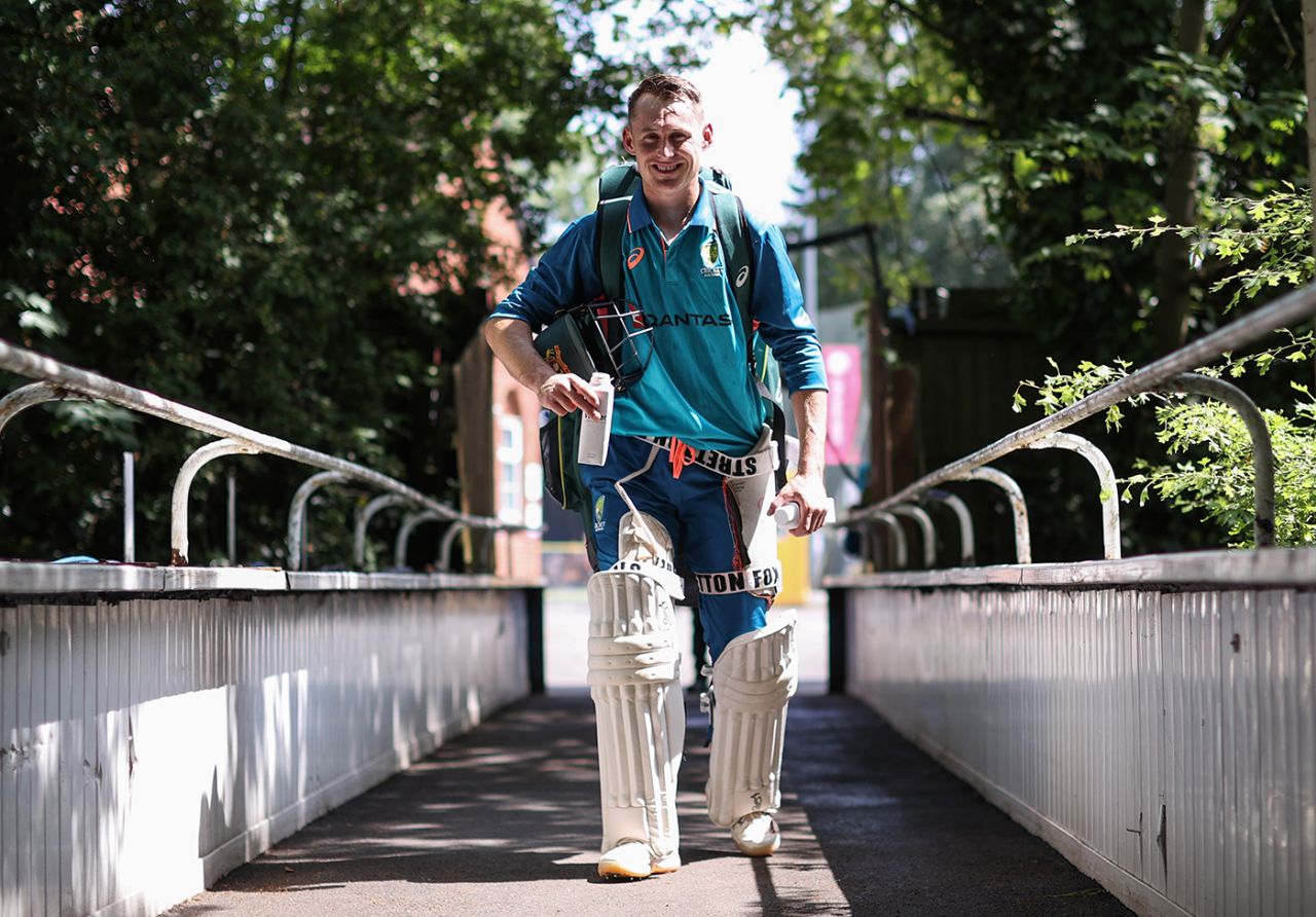 Marnus Labuschagne heads back from the nets, Edgbaston, June 15, 2023