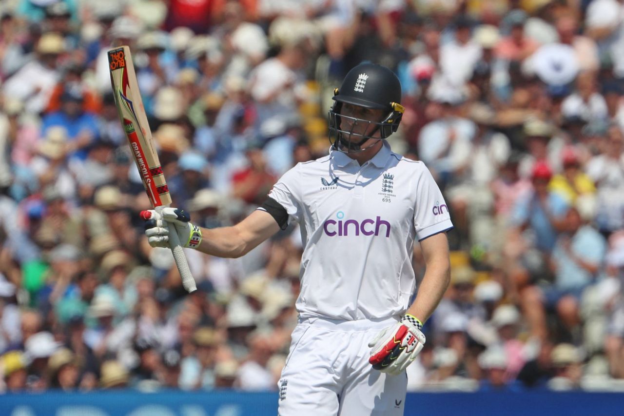 Zak Crawley acknowledges his half-century, England vs Australia, 1st Ashes Test, Edgbaston, 1st day, June 16, 2023