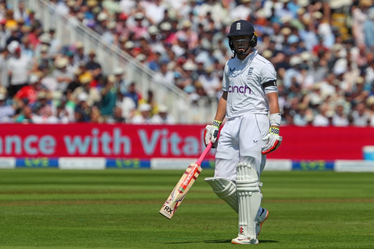 Ollie Pope walks off after being dismissed, England vs Australia, 1st Ashes Test, Edgbaston, 1st day, June 16, 2023