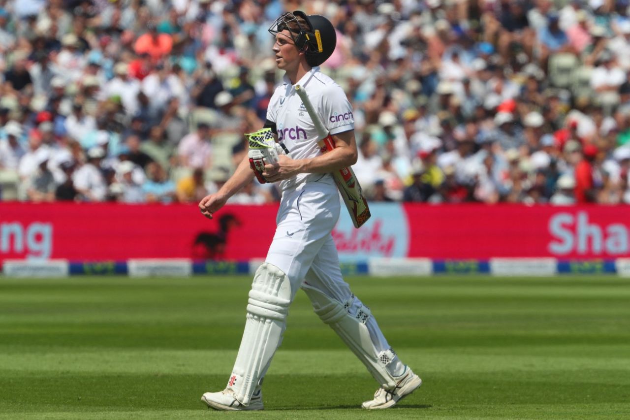 Zak Crawley was dismissed for 61, England vs Australia, 1st Ashes Test, Edgbaston, 1st day, June 16, 2023