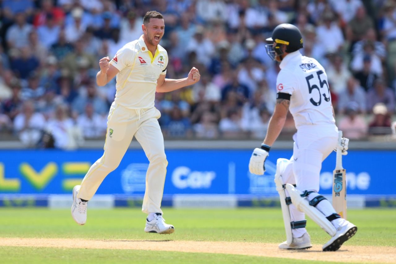 Josh Hazlewood removed Ben Stokes cheaply, England vs Australia, 1st Ashes Test, Edgbaston, 1st day, June 16, 2023