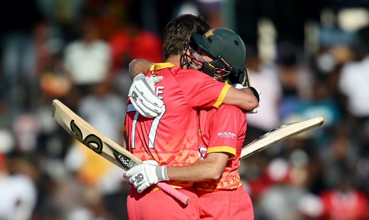 Craig Ervine and Sean Williams put up an unbeaten 164-run stand, Zimbabwe vs Nepal, ICC Cricket World Cup Qualifier, Harare, June 18, 2023