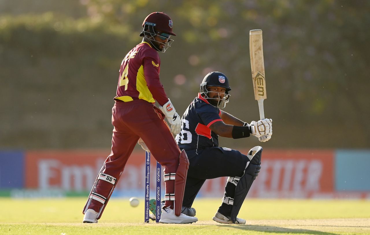 Gajanand Singh tucks one fine, USA vs West Indies, World Cup Qualifier, Harare, June 18, 2023