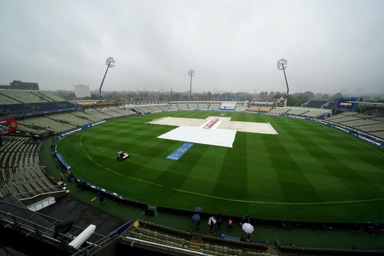 Covers protect the pitch and square from the rain, England vs Australia, 1st Ashes Test, Edgbaston, 5th day, June 20, 2023