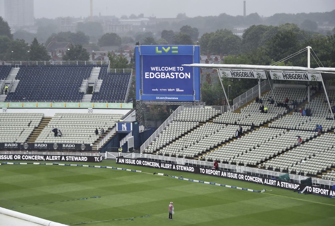 The giant TV at Edgbaston performs its role as a welcome sign, England vs Australia, 1st Ashes Test, Edgbaston, 5th day, June 20, 2023