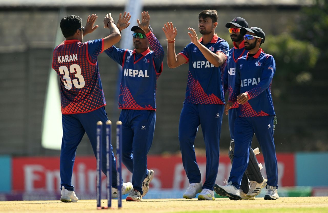 Gulsan Jha picked three wickets as USA were bowled out for 207, Nepal vs USA, ICC World Cup Qualifier, Harare, June 20, 2023