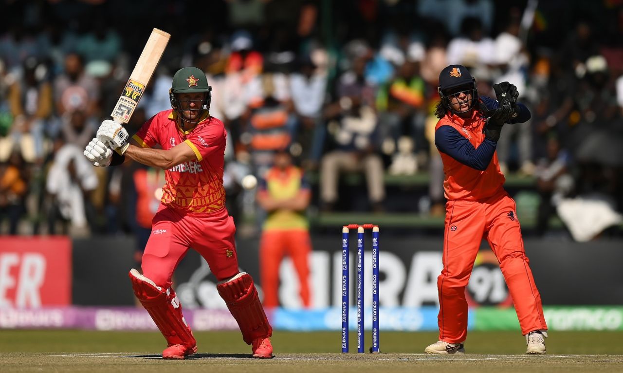 Craig Ervine tucks one away, Zimbabwe vs Netherlands, ICC World Cup Qualifier, Harare, June 20, 2023