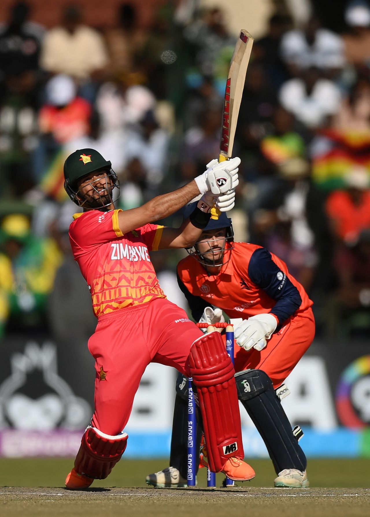Boom goes Sikandar Raza with a pull, Zimbabwe vs Netherlands, ICC World Cup Qualifier, Harare, June 20, 2023
