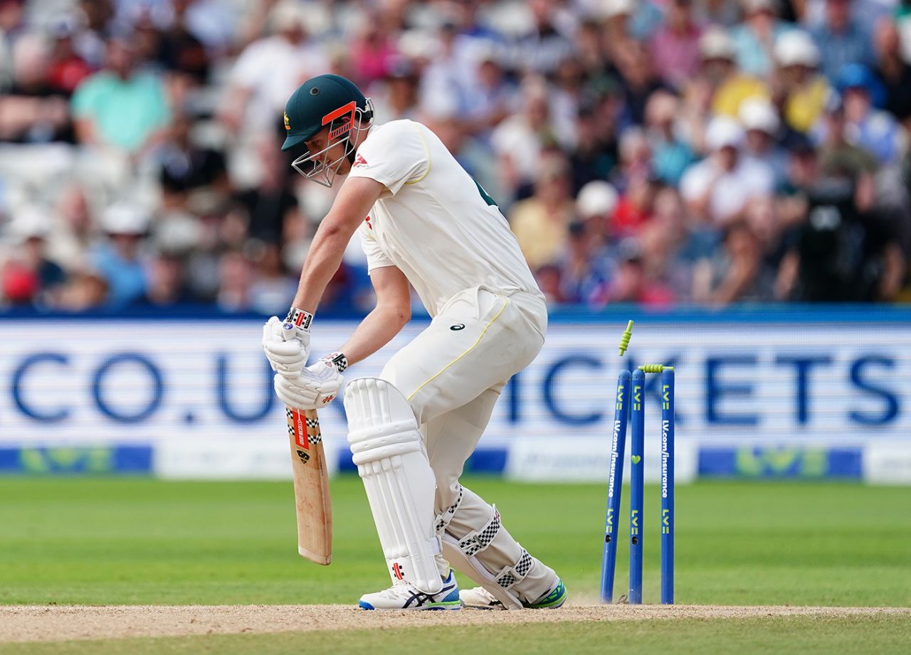 Cameron Green chops on to his stumps, England vs Australia, 1st Ashes Test, Edgbaston, 5th day, June 20, 2023