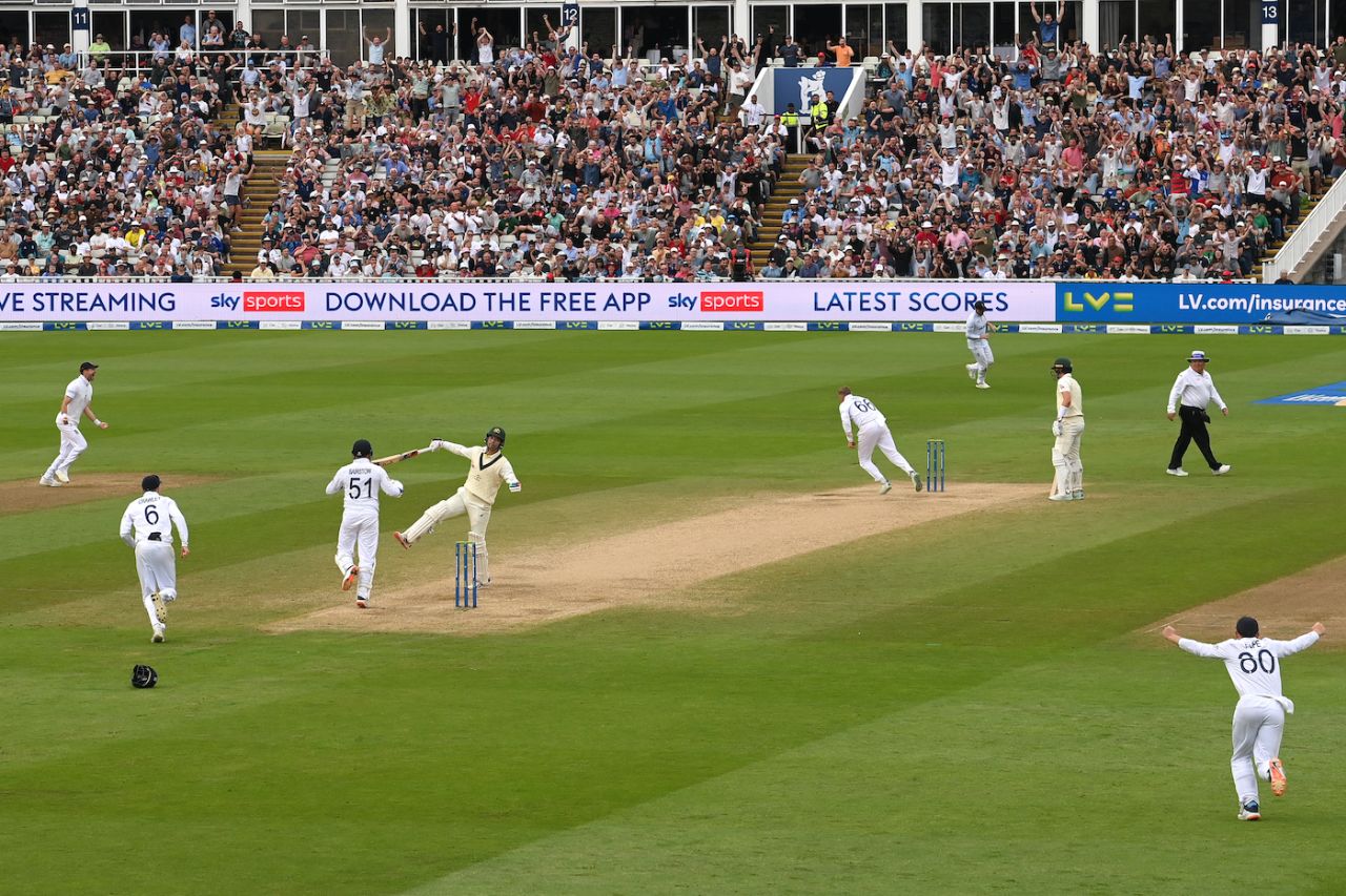 Joe Root reacted sharply to dismiss Alex Carey caught and bowled, England vs Australia, 1st Ashes Test, Edgbaston, 5th day, June 20, 2023